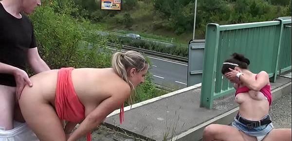  HUGE tits in risky PUBLIC sex orgy gang bang PART 7